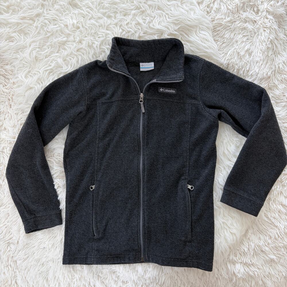 Columbia Youth Full Zip Fleece in Charcoal, size L